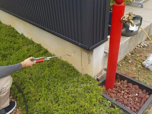 家の外回りにも害虫に効く薬剤を撒いていただき助かりました